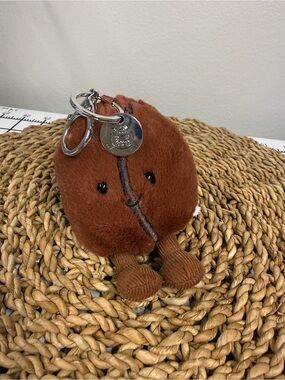 Jellycat Coffee Bean Keychain with Face and Legs